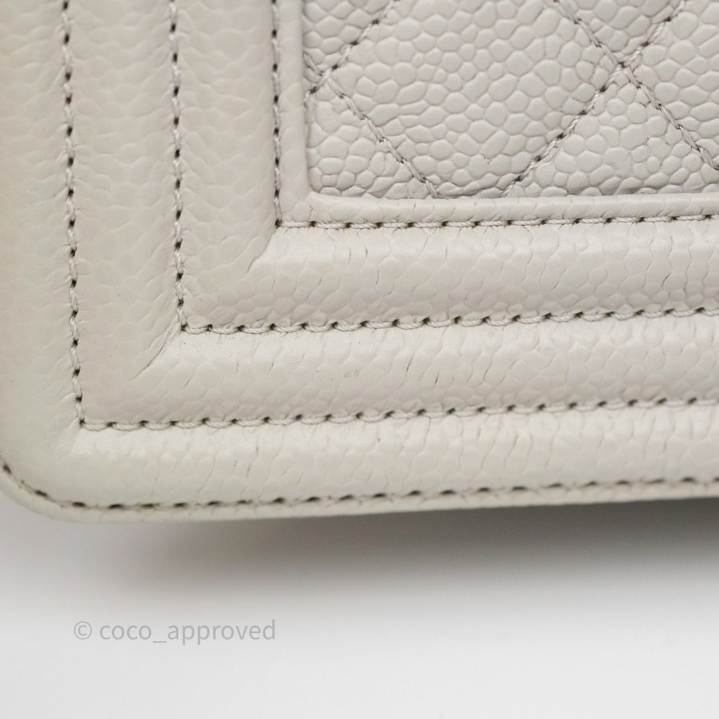 Chanel Medium Boy Quilted Grey Caviar Gold Hardware