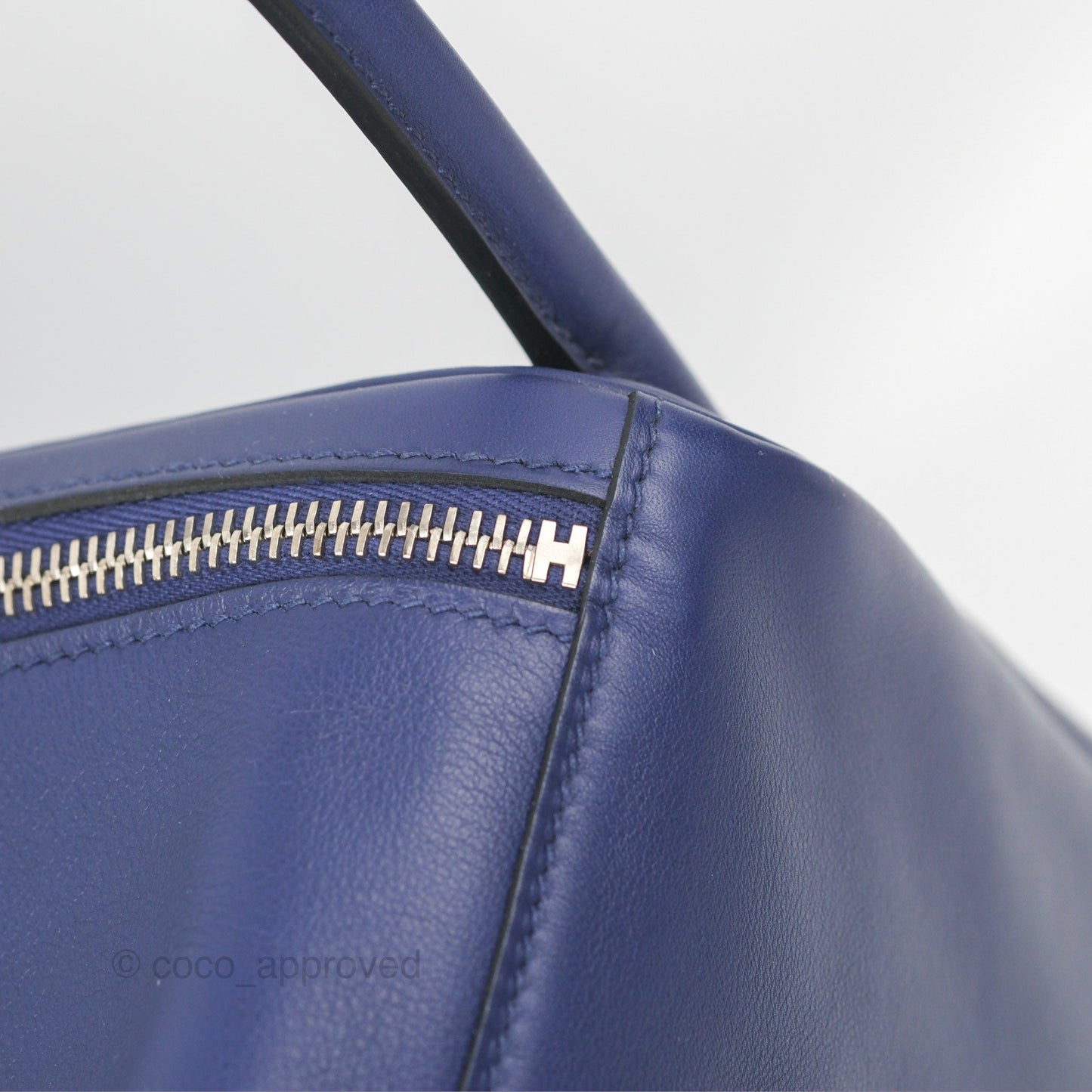 Hermès Lindy Tressage De Cuir 30 Bleu Encre/Brique/Black Swift Palladium Hardware