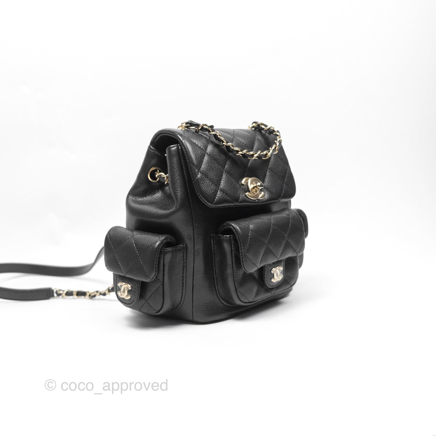 Chanel Small Duma Backpack Caviar Black Gold Hardware 23K