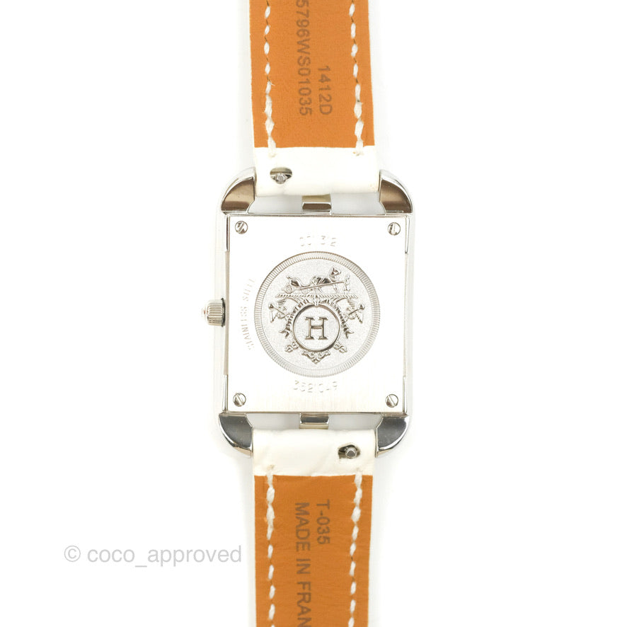 Hermès Cape Cod Watch Blanc Chantilly PM Palladium Hardware