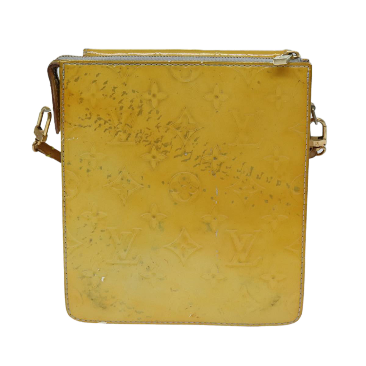 LOUIS VUITTON Monogram Vernis Motto Accessory Pouch Gris M91030 LV 75041