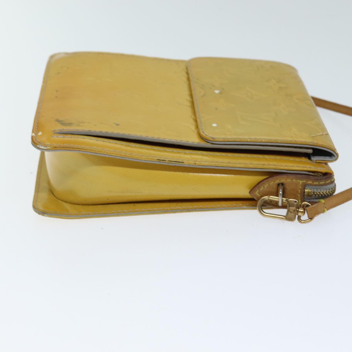 LOUIS VUITTON Monogram Vernis Motto Accessory Pouch Gris M91030 LV 75041