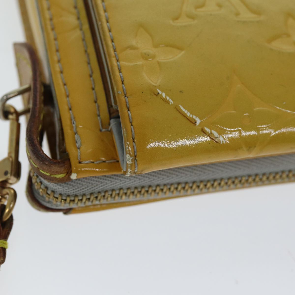 LOUIS VUITTON Monogram Vernis Motto Accessory Pouch Gris M91030 LV 75041
