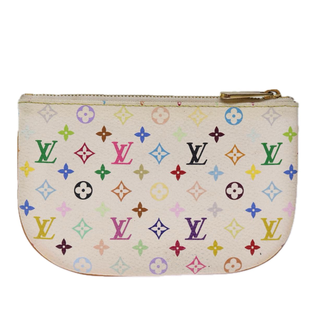 LOUIS VUITTON Monogram Multicolor Pochette MM Pouch White M60028 LV 75045