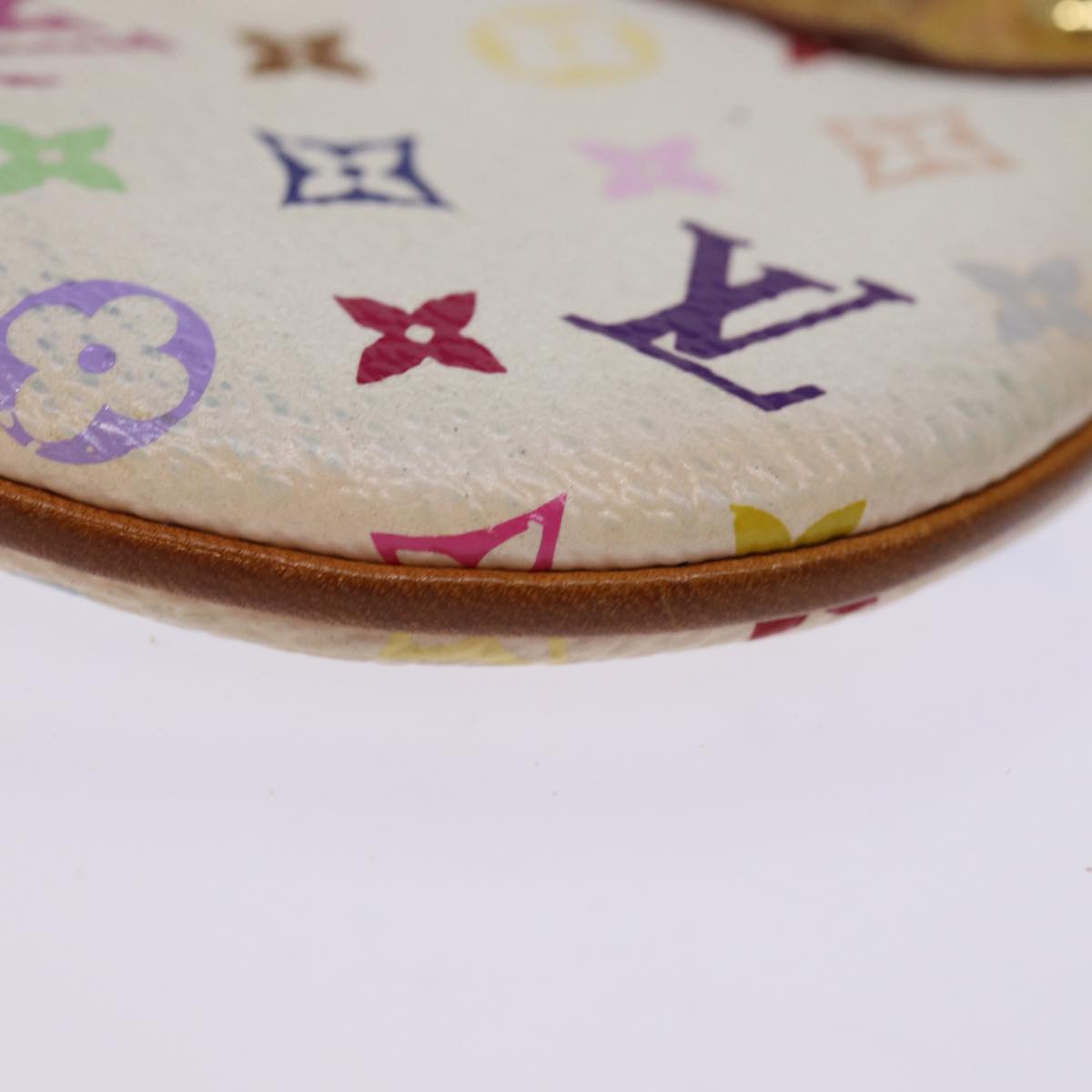 LOUIS VUITTON Monogram Multicolor Pochette MM Pouch White M60028 LV 75045