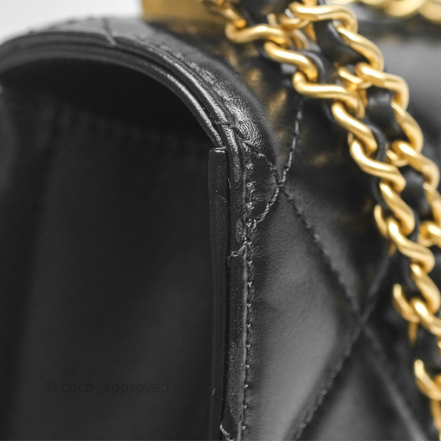Chanel Quilted Small Perfect Fit Adjustable Black Calfskin Aged Gold Hardware