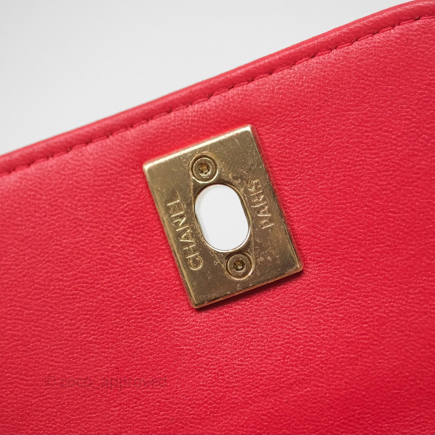 Chanel Mini Quilted Trendy CC Clutch With Chain Red Lambskin Gold Hardware