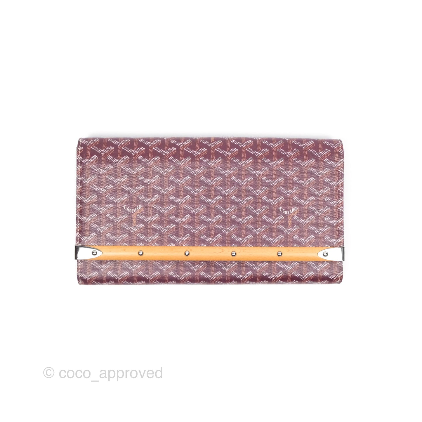 Goyard Monte-Carlo Bois Clutch Wine Red Goyardine Canvas