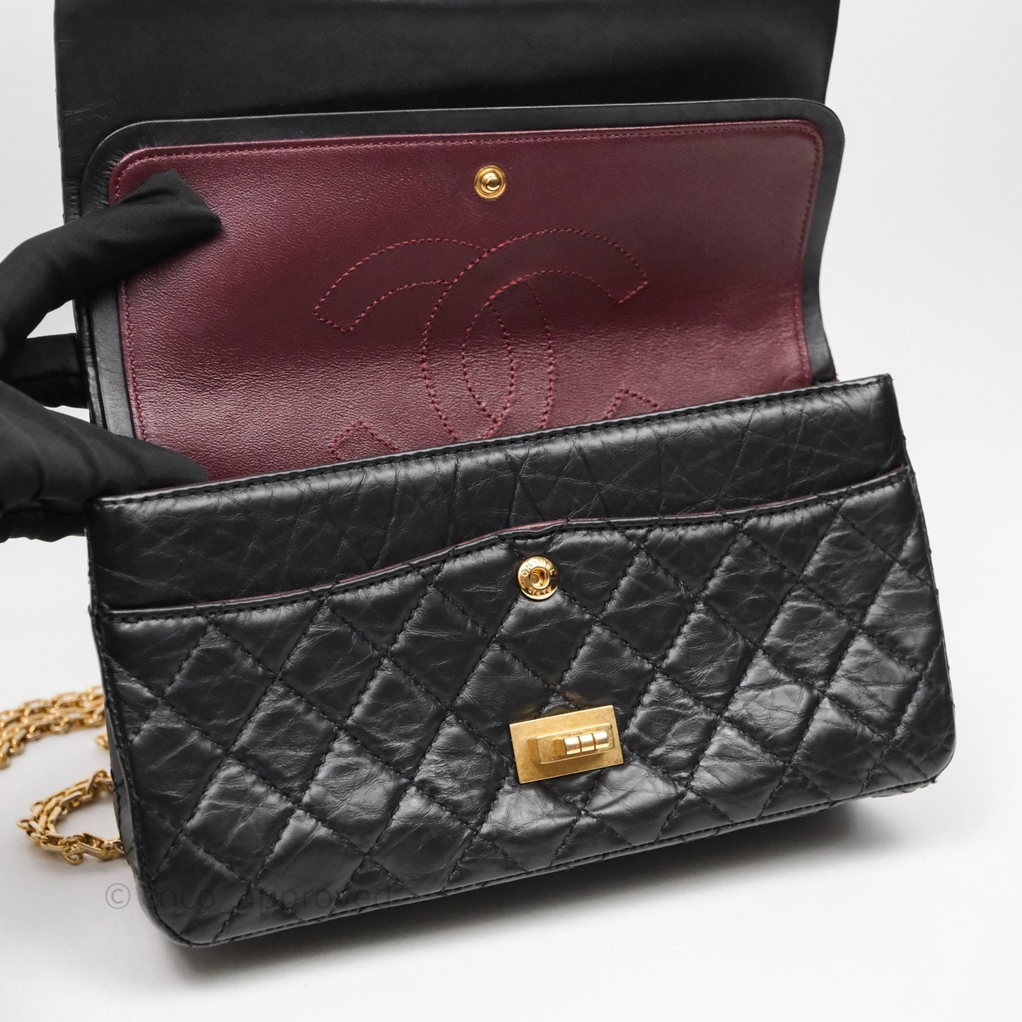 Chanel Reissue 225 Flap Black Aged Calfskin Gold Hardware