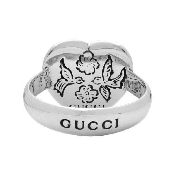 Luxury Gucci Trending 2025 Blind For Love Heart Ring in Sterling Silver