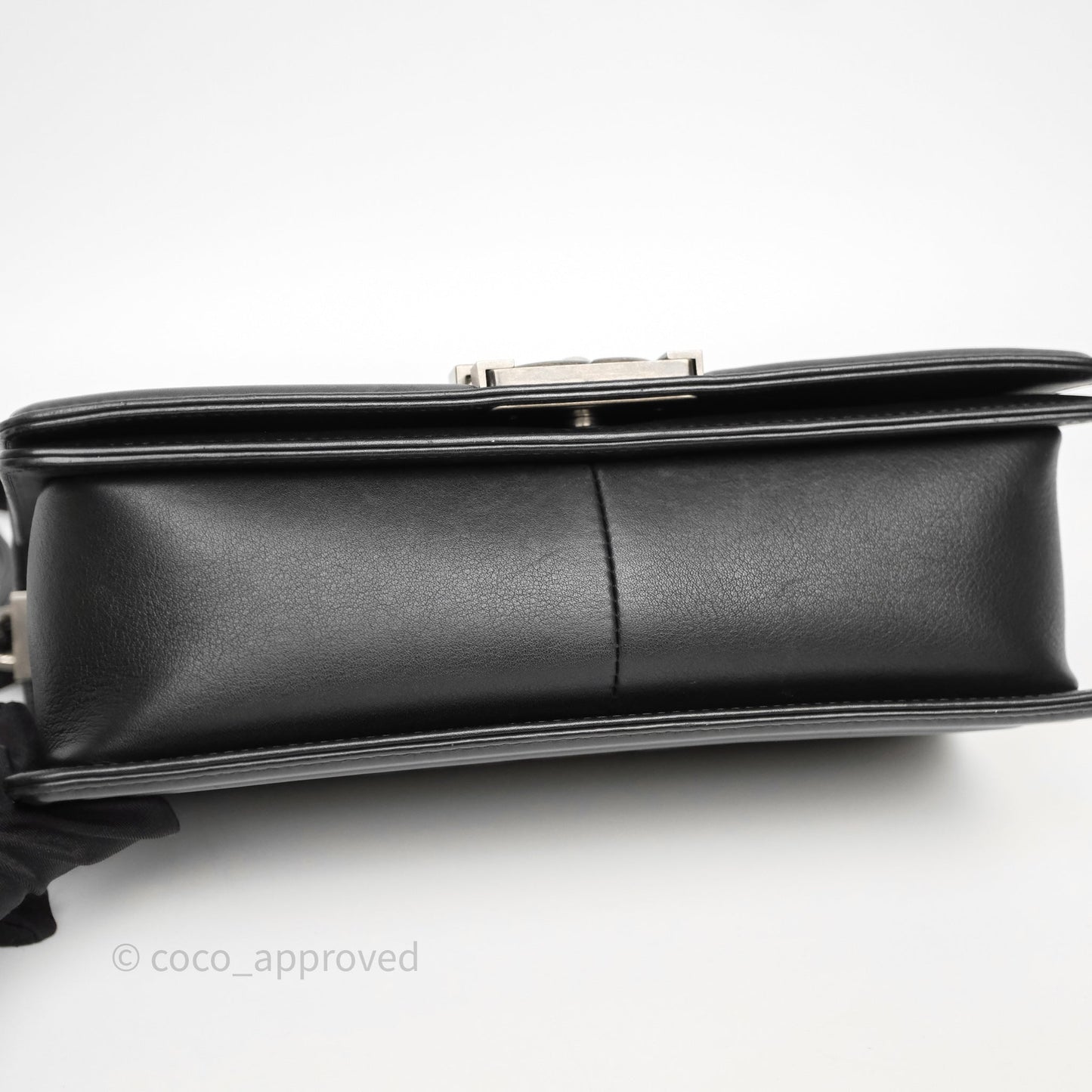 Chanel Quilted Medium Boy Black Calfskin Ruthenium Hardware