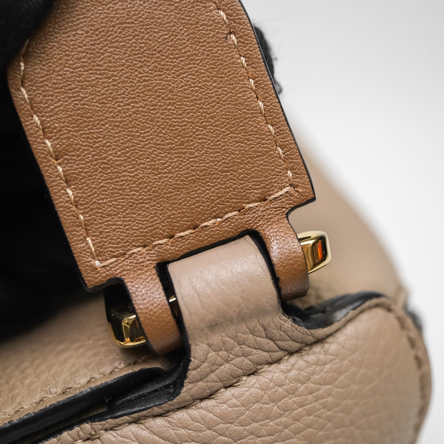 Loewe Small Puzzle Bag Sand Mink Grained Calfskin Gold Hardware