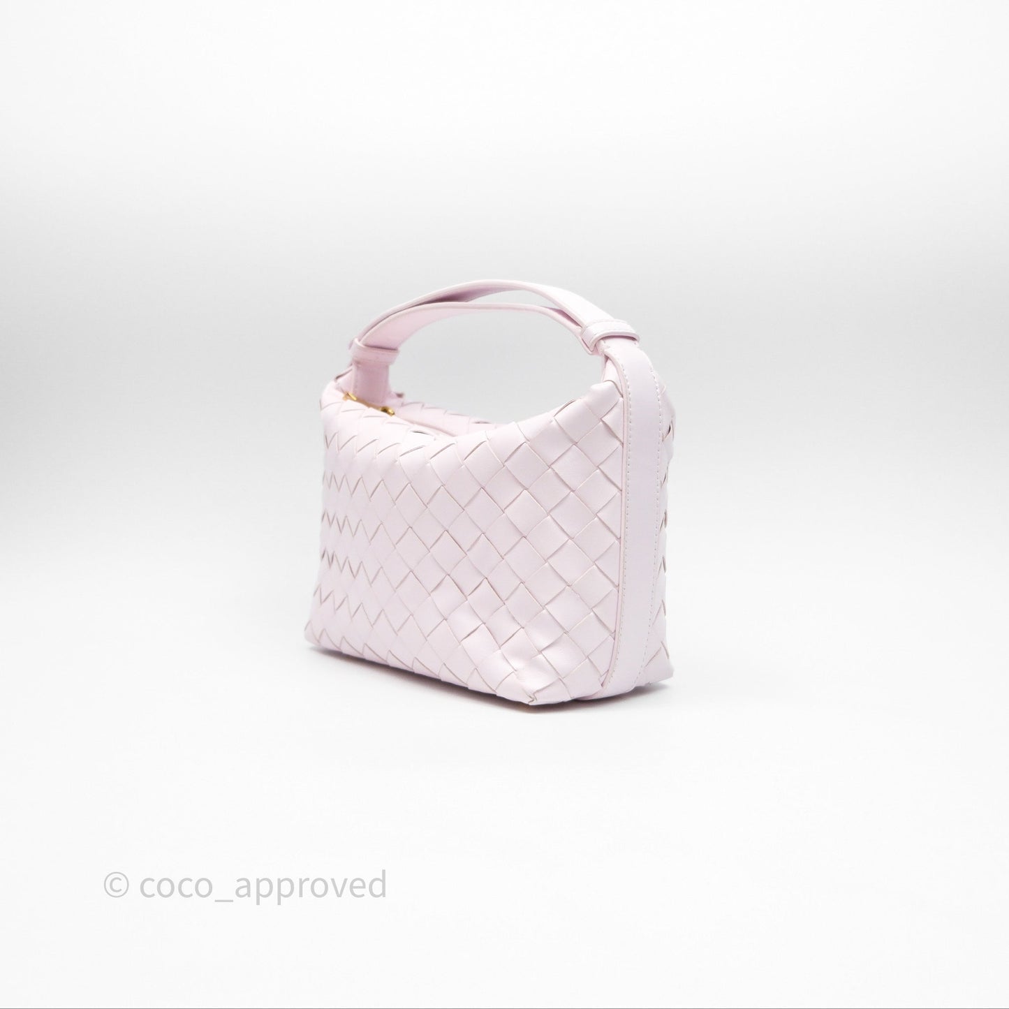 Bottega Veneta Wallace Pink Intrecciato Gold Hardware