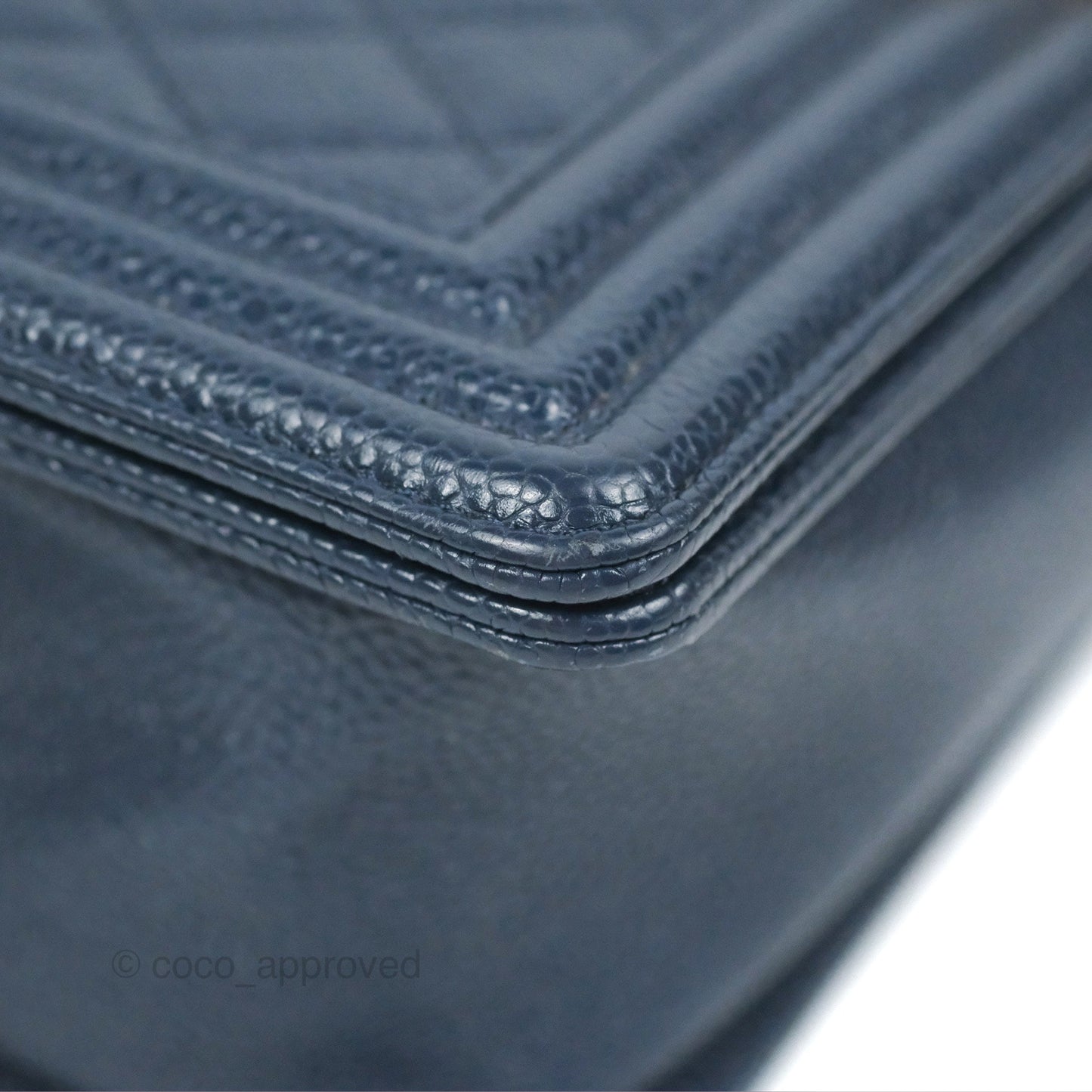 Chanel Quilted Medium Boy Navy Caviar Gold Hardware
