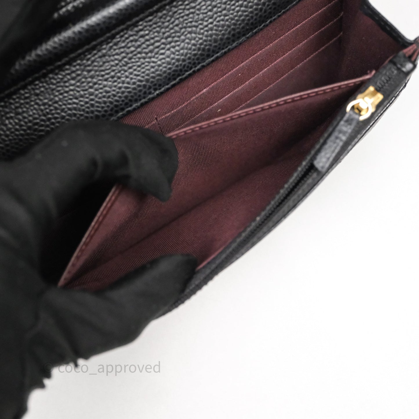 Chanel Classic Wallet On Chain WOC Quilted Black Caviar Gold Hardware