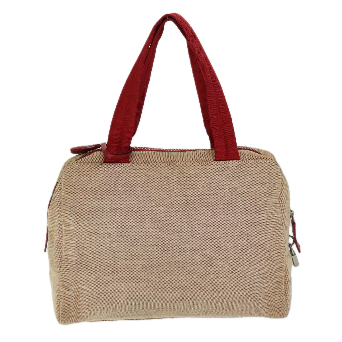 Luxury PradaSports Tote Bag Canvas Red Beige 75127