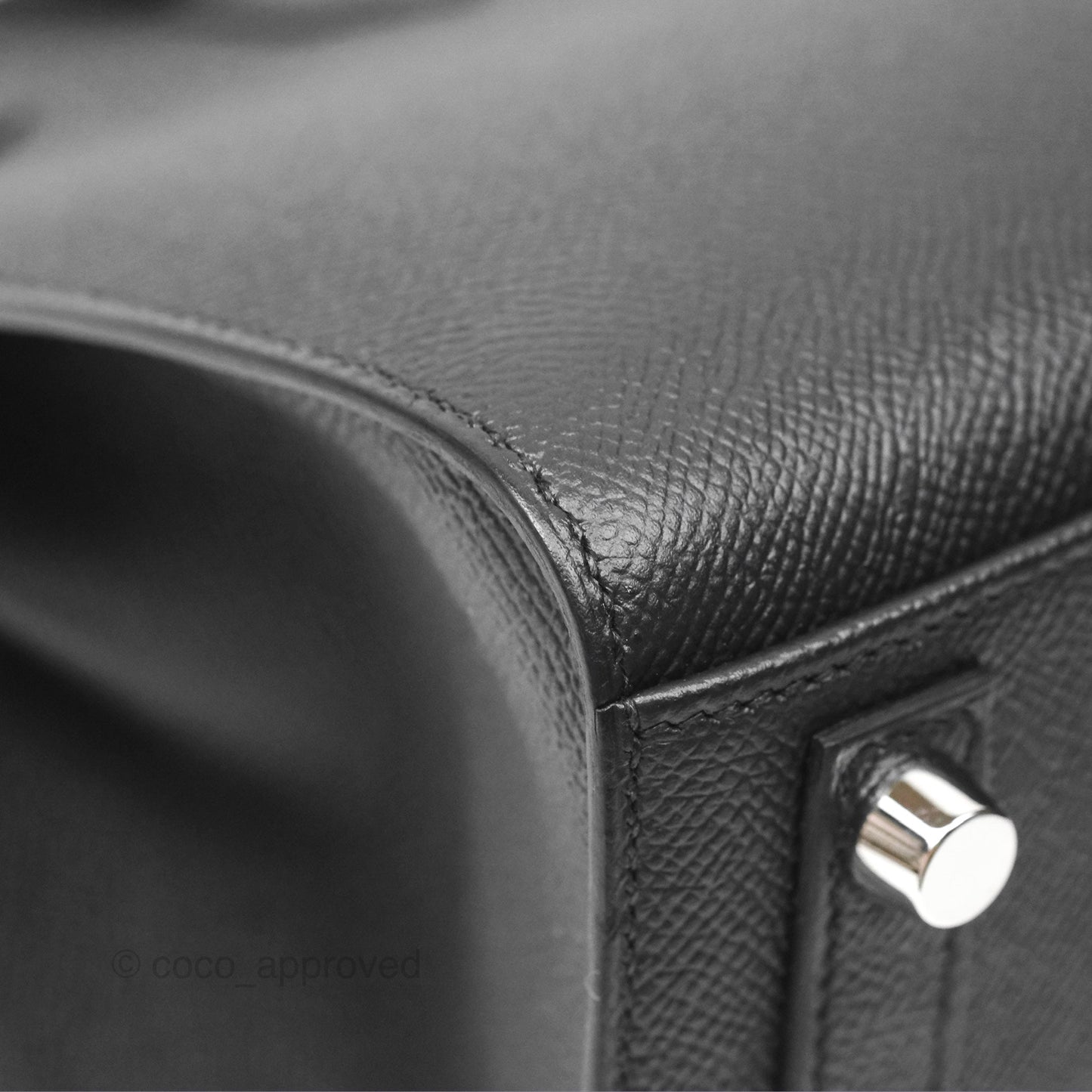 Hermes Birkin 25 Sellier Black Noir 89 Epsom Palladium Hardware