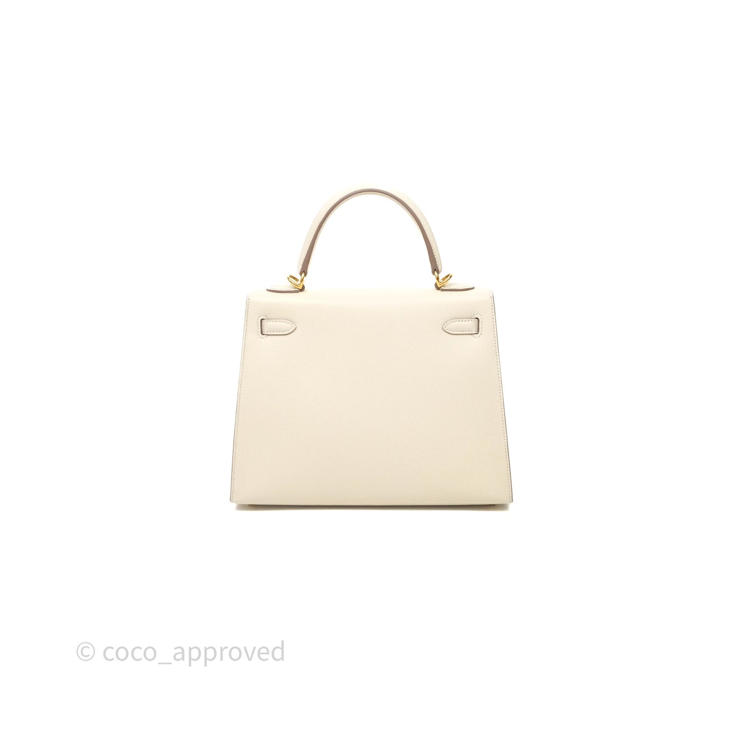 Hermes Kelly 25 Craie Epsom Gold Hardware