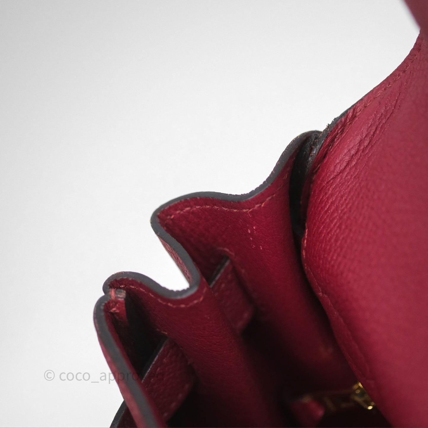 Hermès Kelly 32 Retourne Rouge Grenat K1 Togo Gold Hardware