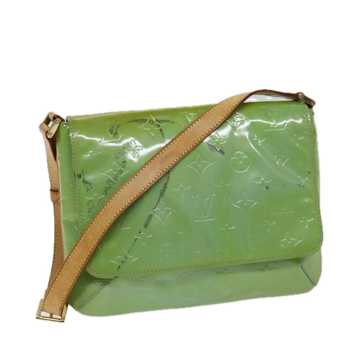 LOUIS VUITTON Monogram Vernis Thompson Street Bag Baby Blue M91009 75164
