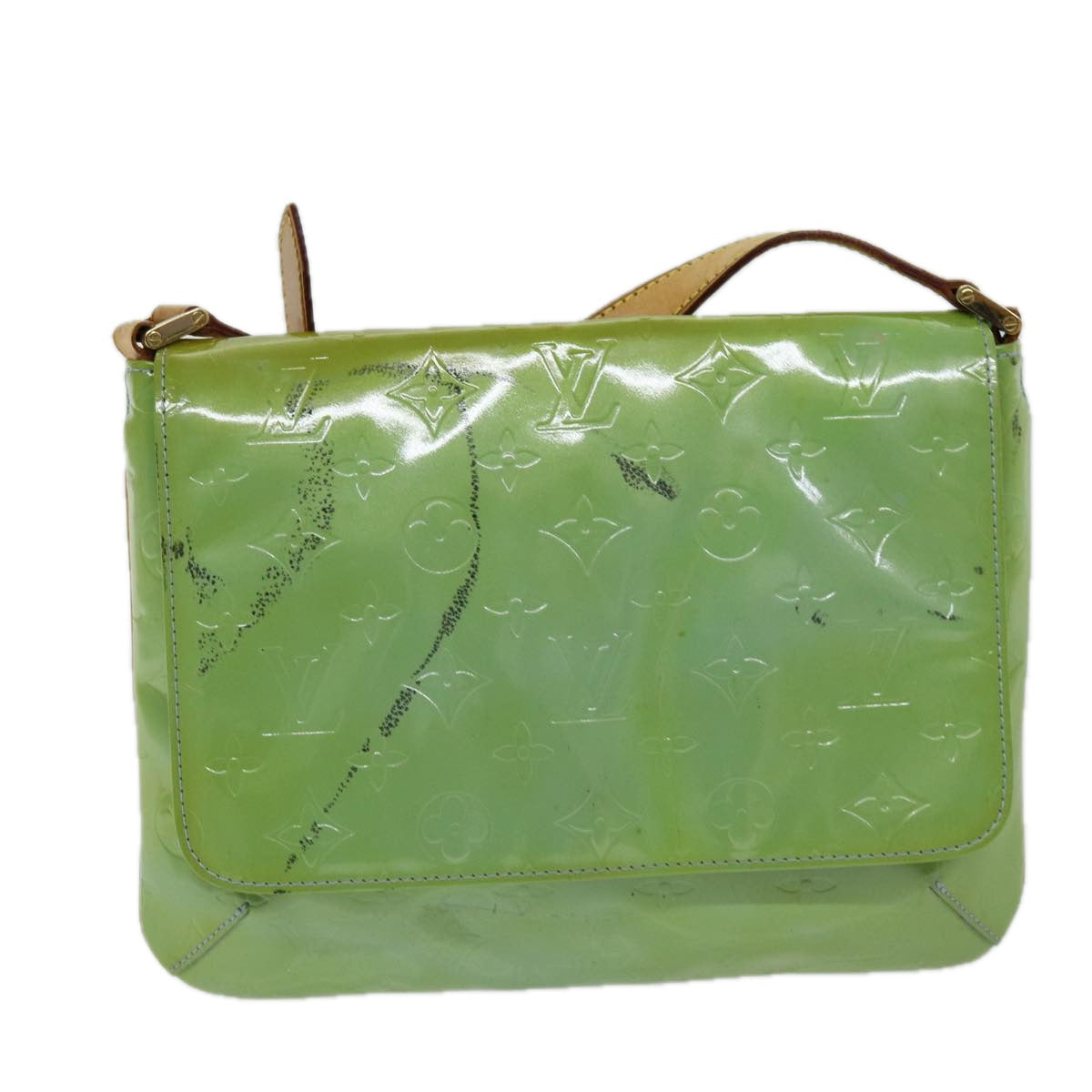 LOUIS VUITTON Monogram Vernis Thompson Street Bag Baby Blue M91009 75164