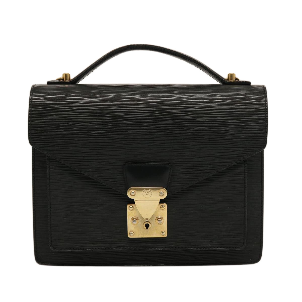 LOUIS VUITTON Epi Monceau 28 Hand Bag Black M52122 LV 75170