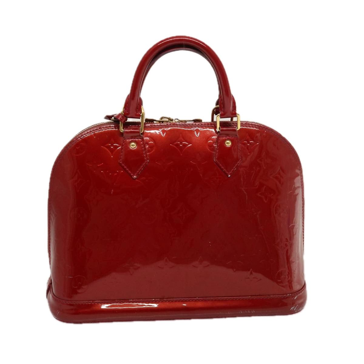 LOUIS VUITTON Monogram Vernis Alma PM Hand Bag Red Slys M90169 LV 75188