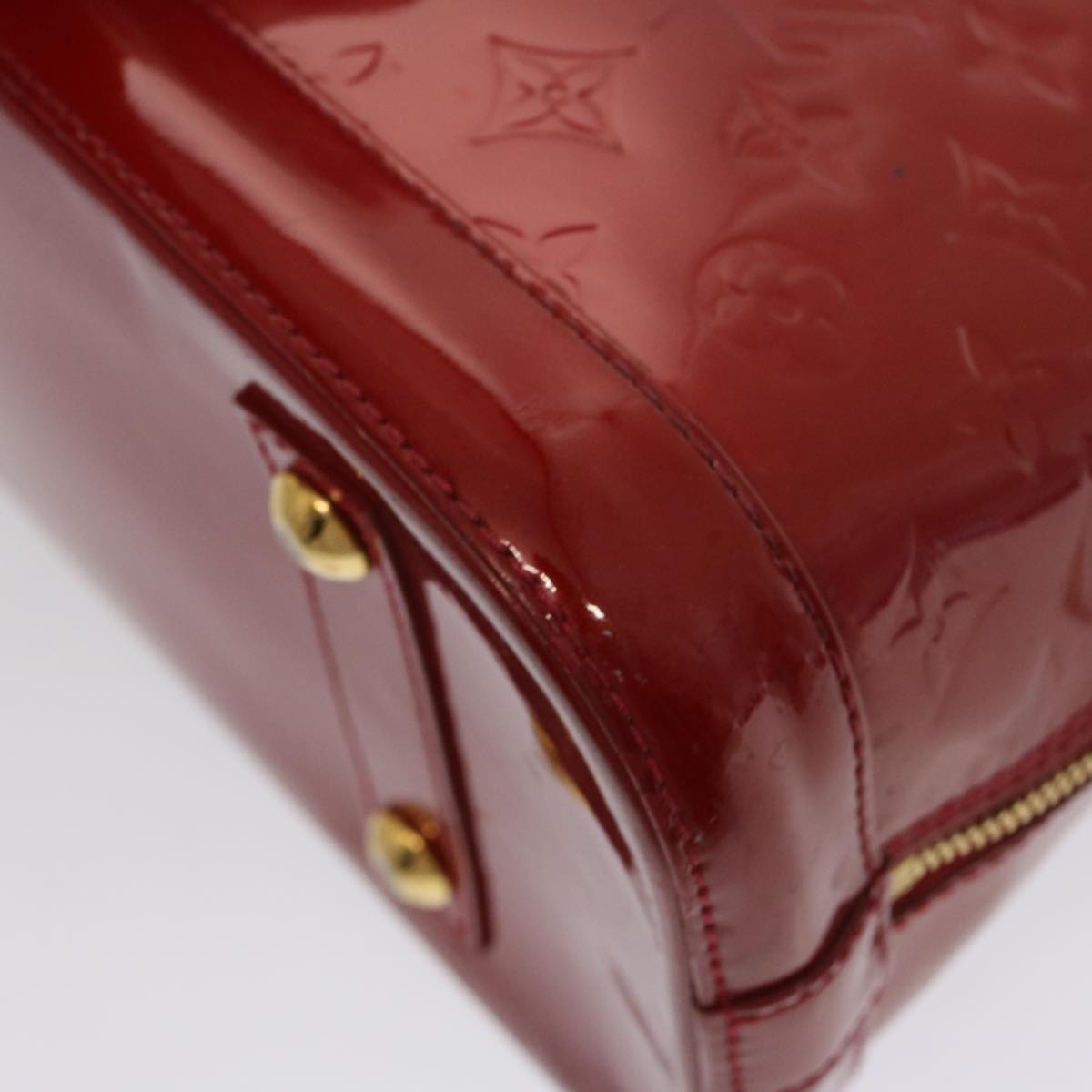 LOUIS VUITTON Monogram Vernis Alma PM Hand Bag Red Slys M90169 LV 75188