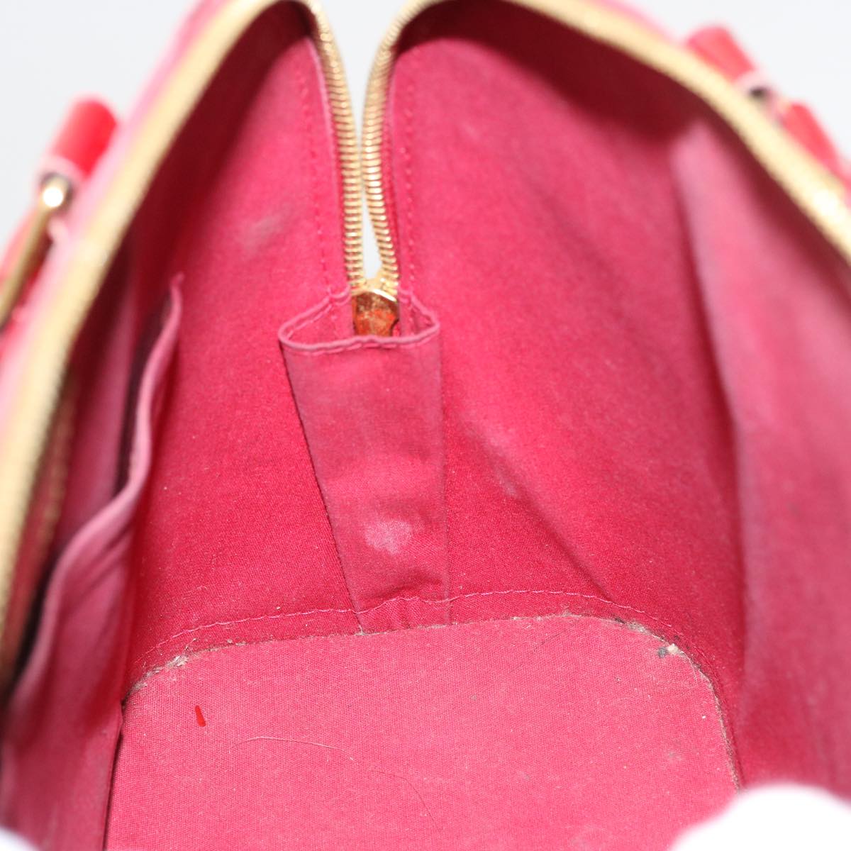 LOUIS VUITTON Monogram Vernis Alma PM Hand Bag Red Slys M90169 LV 75188