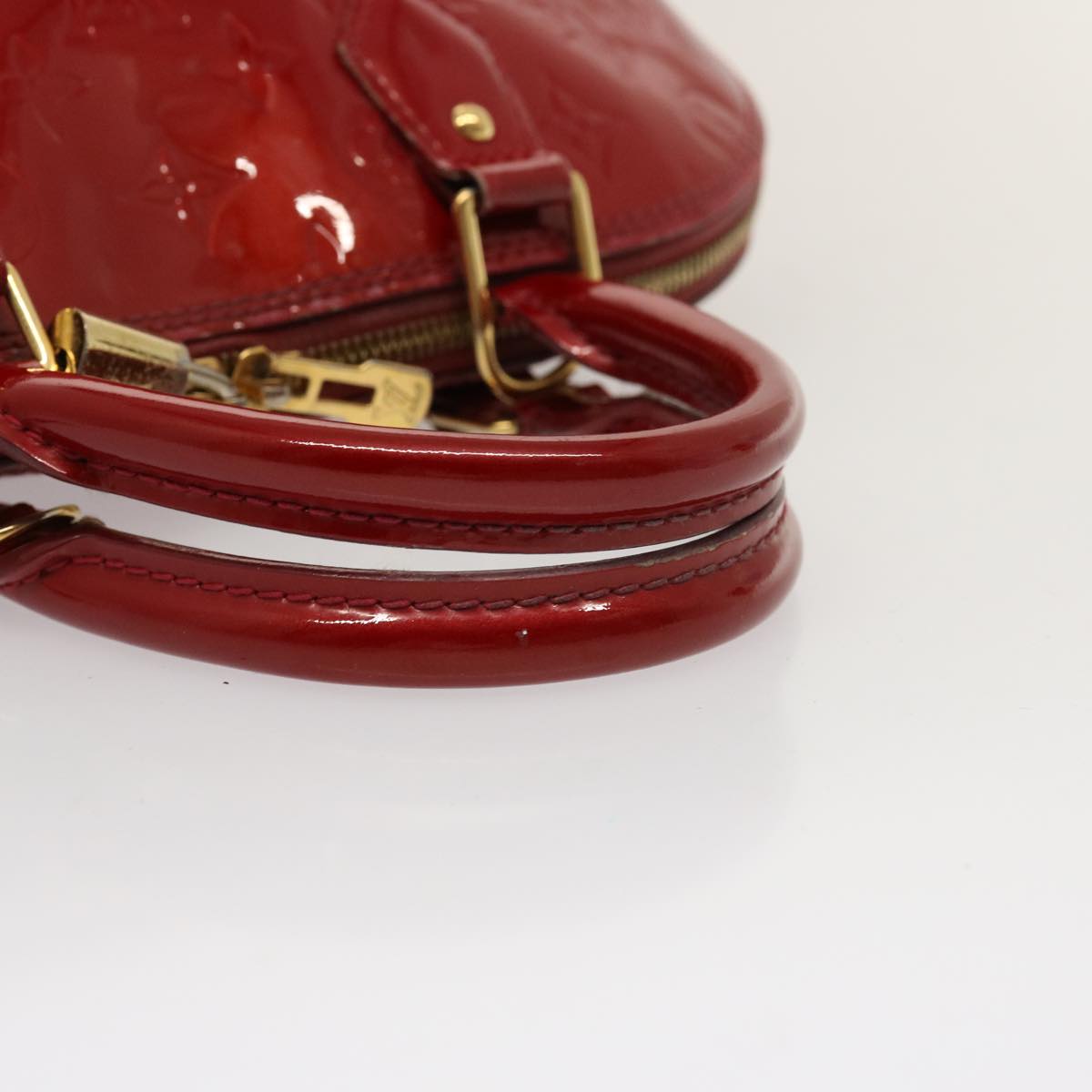 LOUIS VUITTON Monogram Vernis Alma PM Hand Bag Red Slys M90169 LV 75188