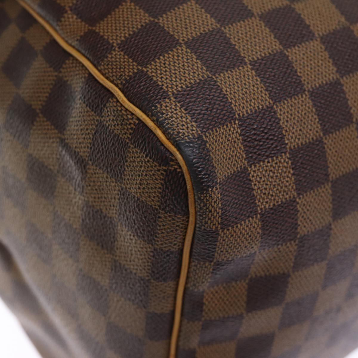 LOUIS VUITTON Damier Ebene Keepall 45 Boston Bag LV 75198A