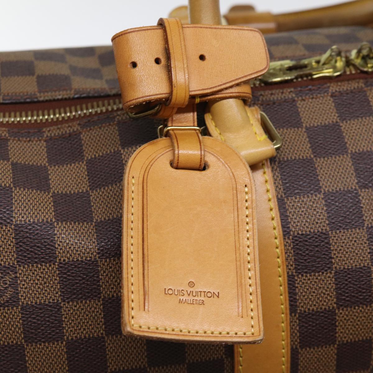 LOUIS VUITTON Damier Ebene Keepall 45 Boston Bag LV 75198A