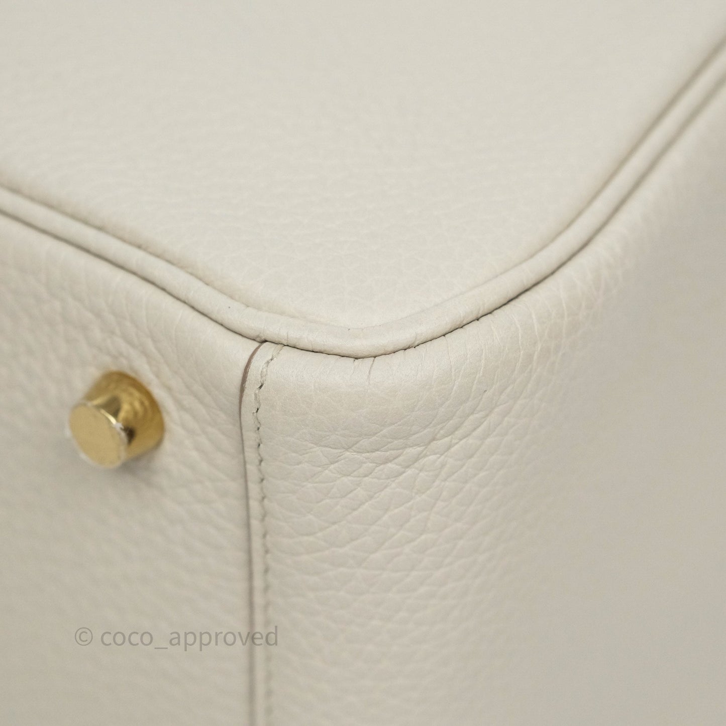 Hermès Lindy 26 Beton 8L Clemence Gold Hardware