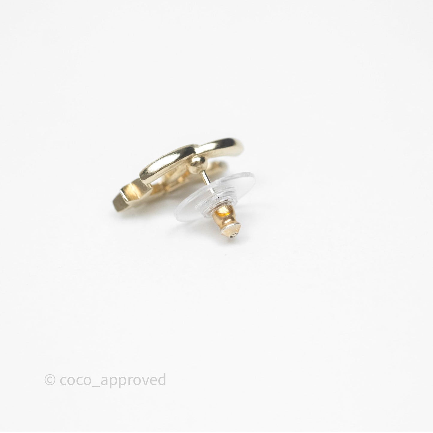 Chanel CC Crystals Star Earrings Gold Tone 21S