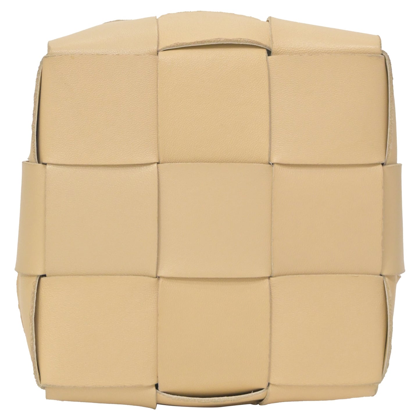 Luxury Bottega Veneta Small Cassette Cross Body Bucket Bag in Pastel Yellow Lambskin Leather