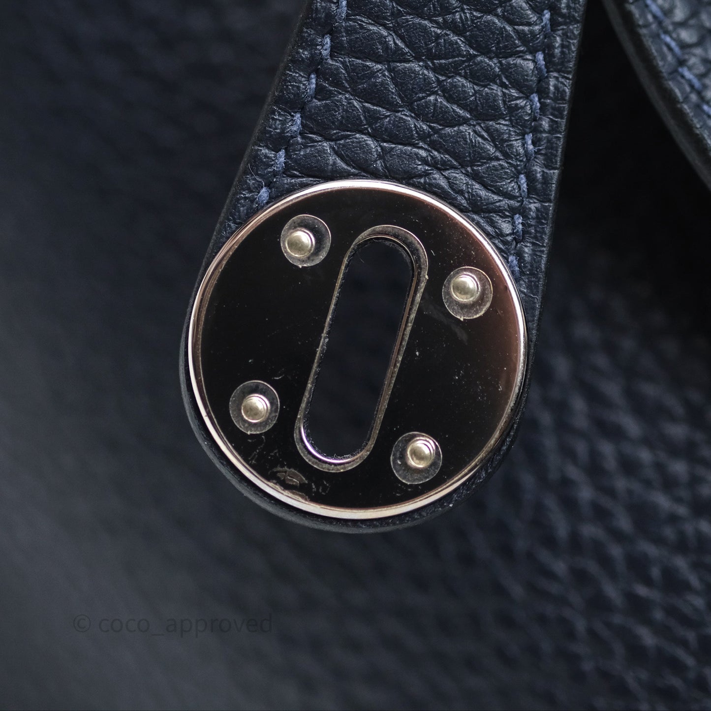 Hermès Lindy 26 Bleu Nuit 2Z Clemence Palladium Hardware