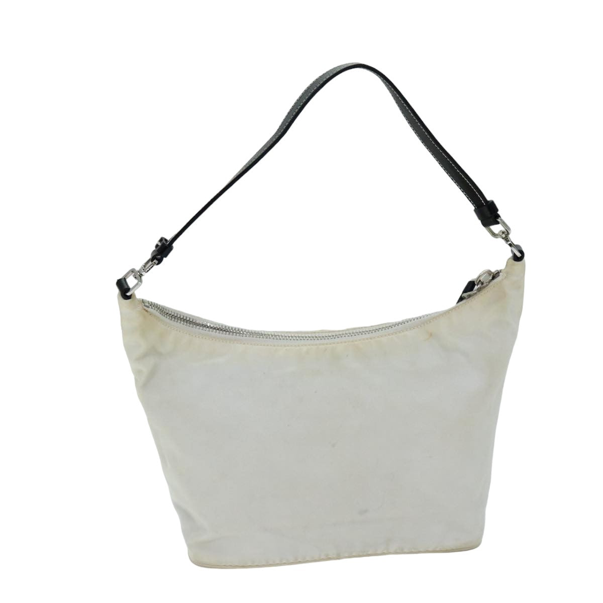 Luxury PradaShoulder Bag Nylon Leather White Black 75215