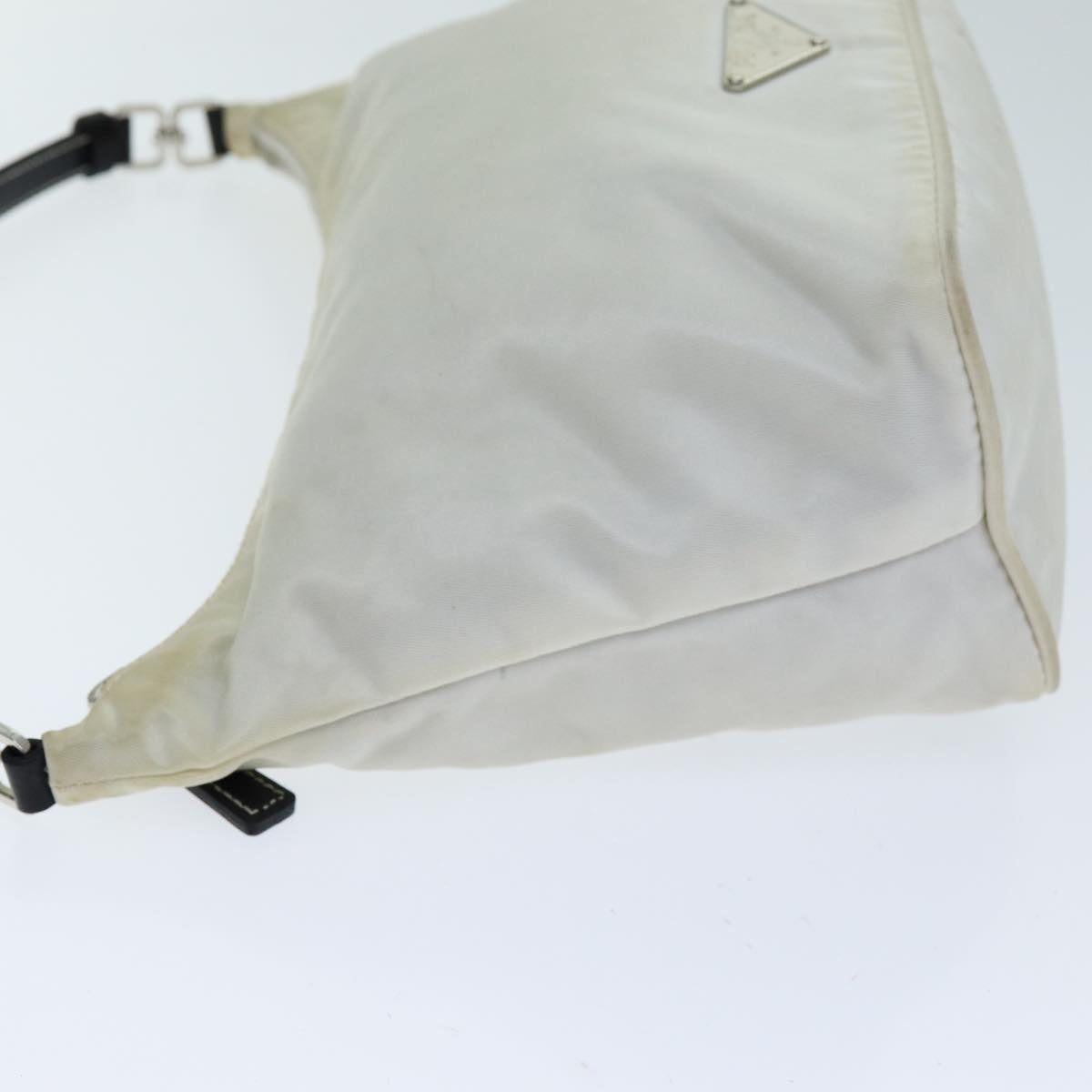 Luxury PradaShoulder Bag Nylon Leather White Black 75215