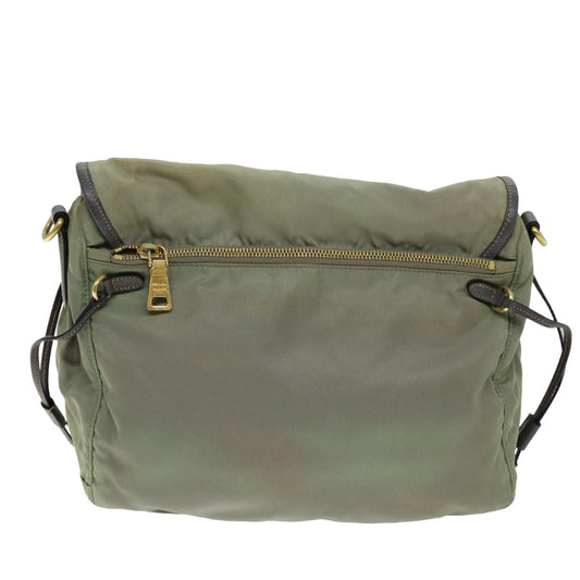 Luxury PradaShoulder Bag Nylon Khaki 75220
