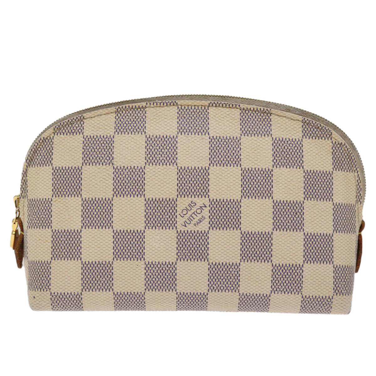 LOUIS VUITTON Damier Azur Pochette Cosmetic PM Pouch N60024 LV 75259