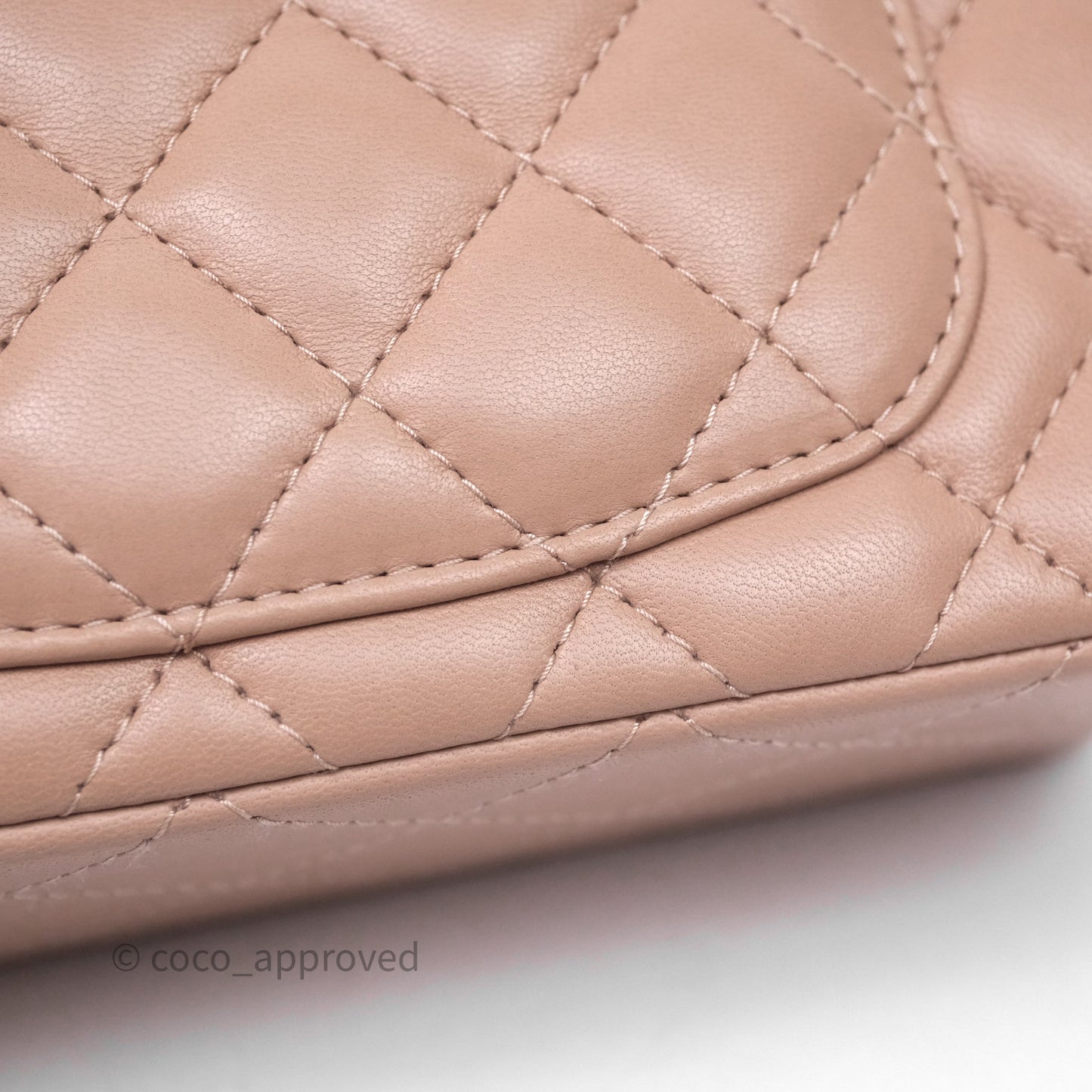 Chanel Mini Rectangular Quilted Beige Lambskin Gold Hardware