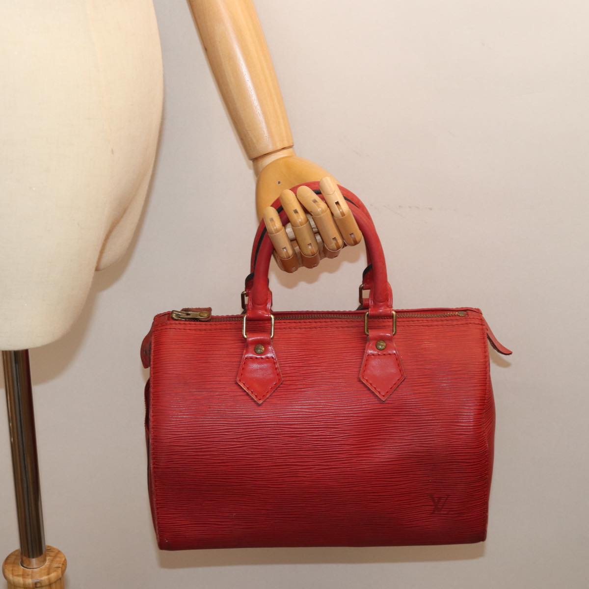 LOUIS VUITTON Epi Speedy 25 Hand Bag Castilian Red M43017 LV 75277