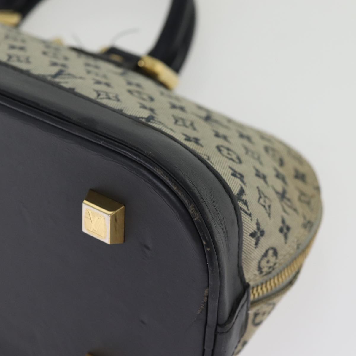 LOUIS VUITTON Monogram Mini Alma Ron Hand Bag Blue M92205 LV 75285