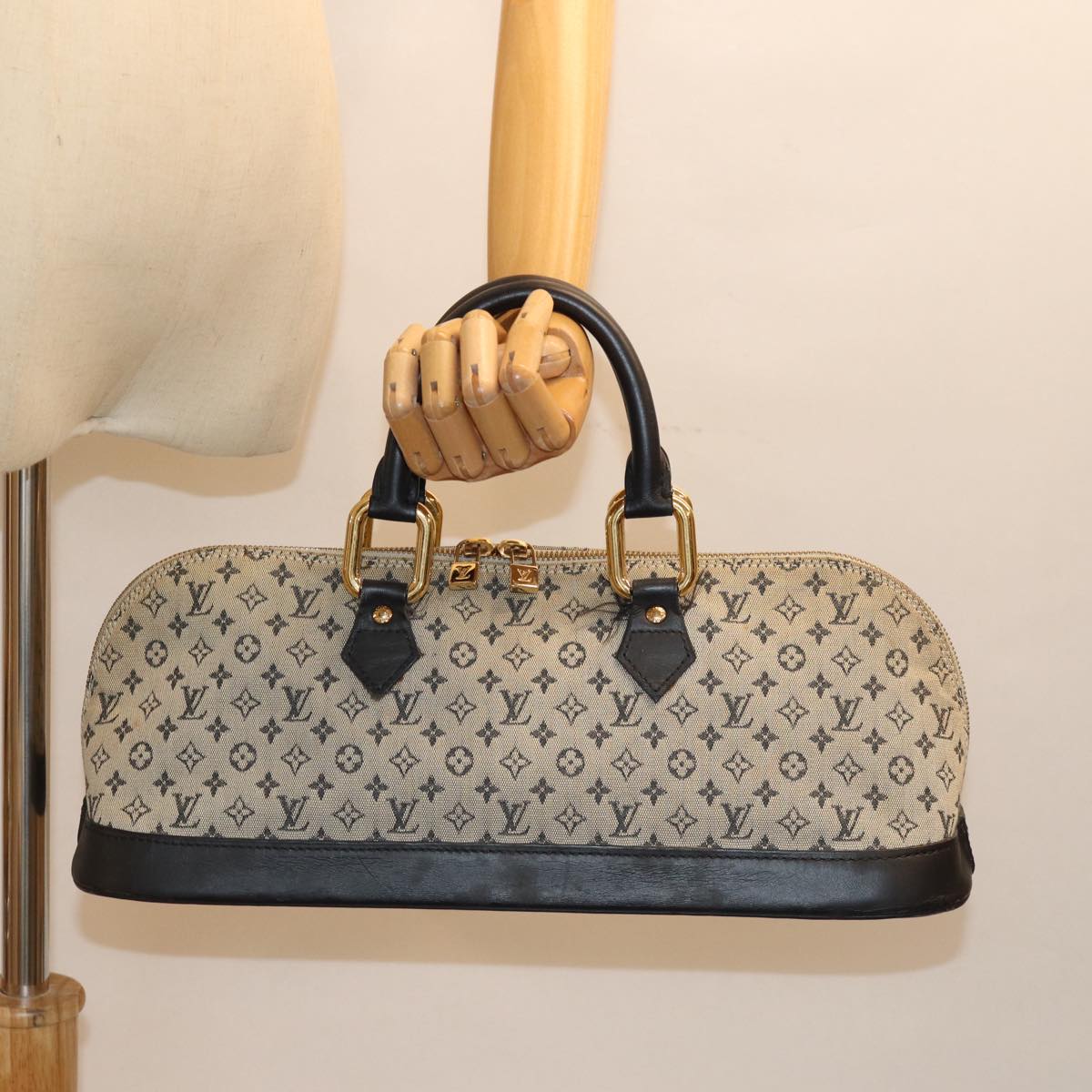 LOUIS VUITTON Monogram Mini Alma Ron Hand Bag Blue M92205 LV 75285