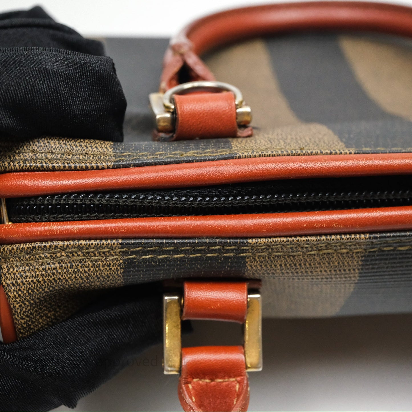 Fendi Mini Vintage Striped Boston Bag