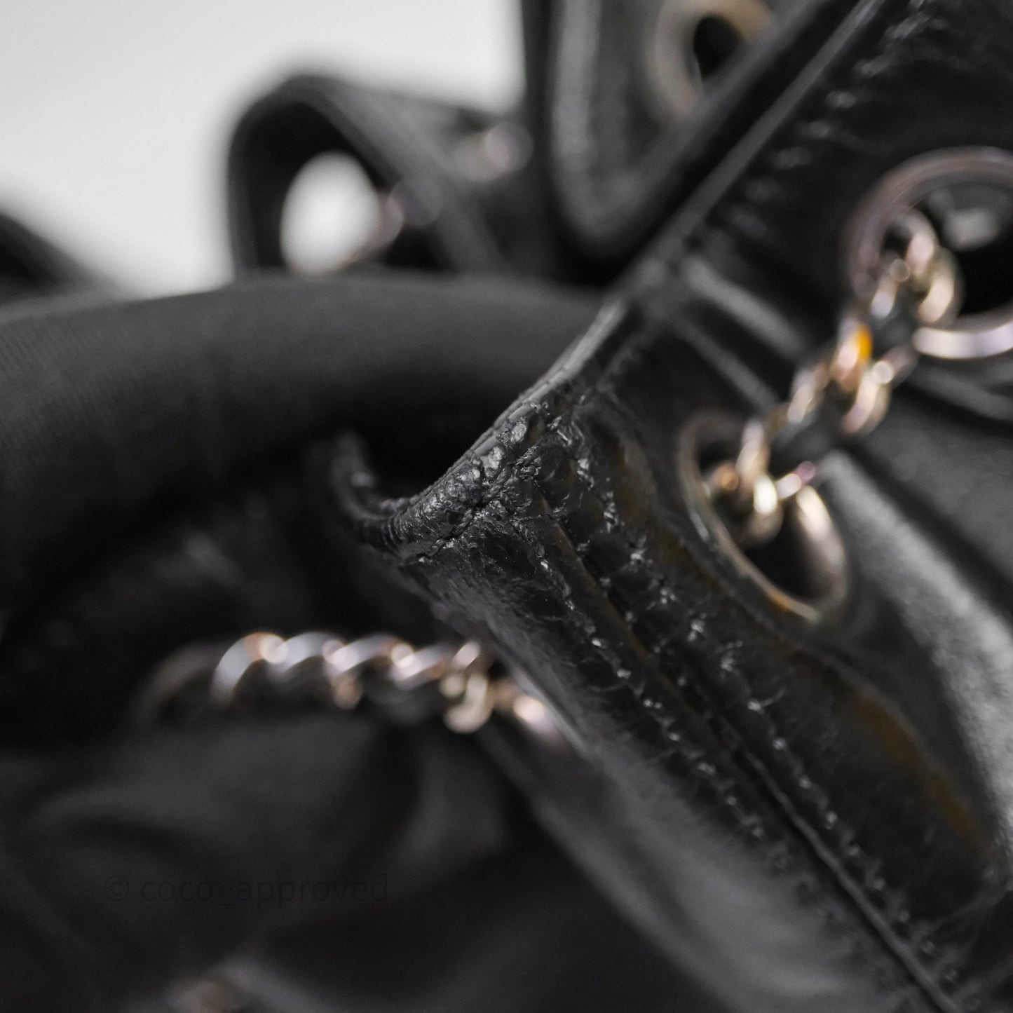 Chanel Vintage CC Drawstring Bag Black Calfskin Silver Hardware