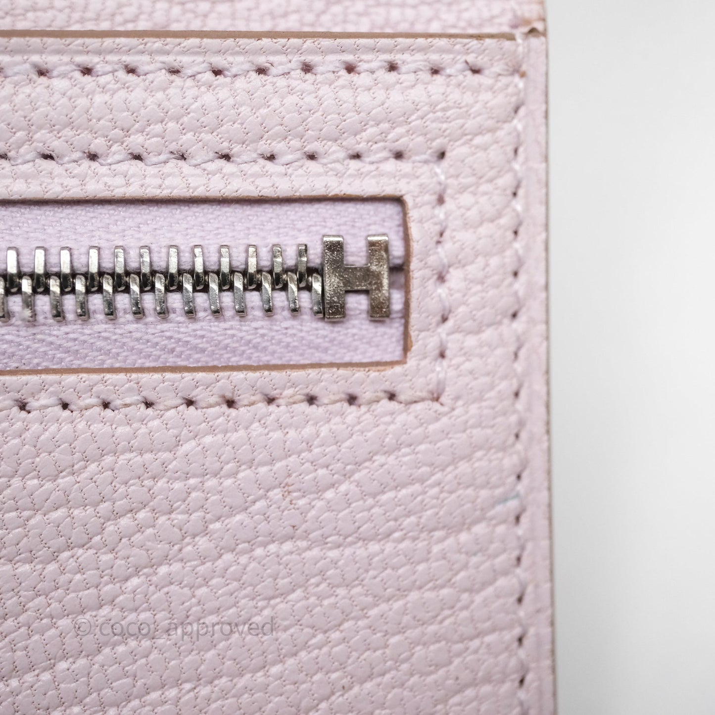 Hermes Bearn Wallet Mauve Pale 09 Palladium Hardware