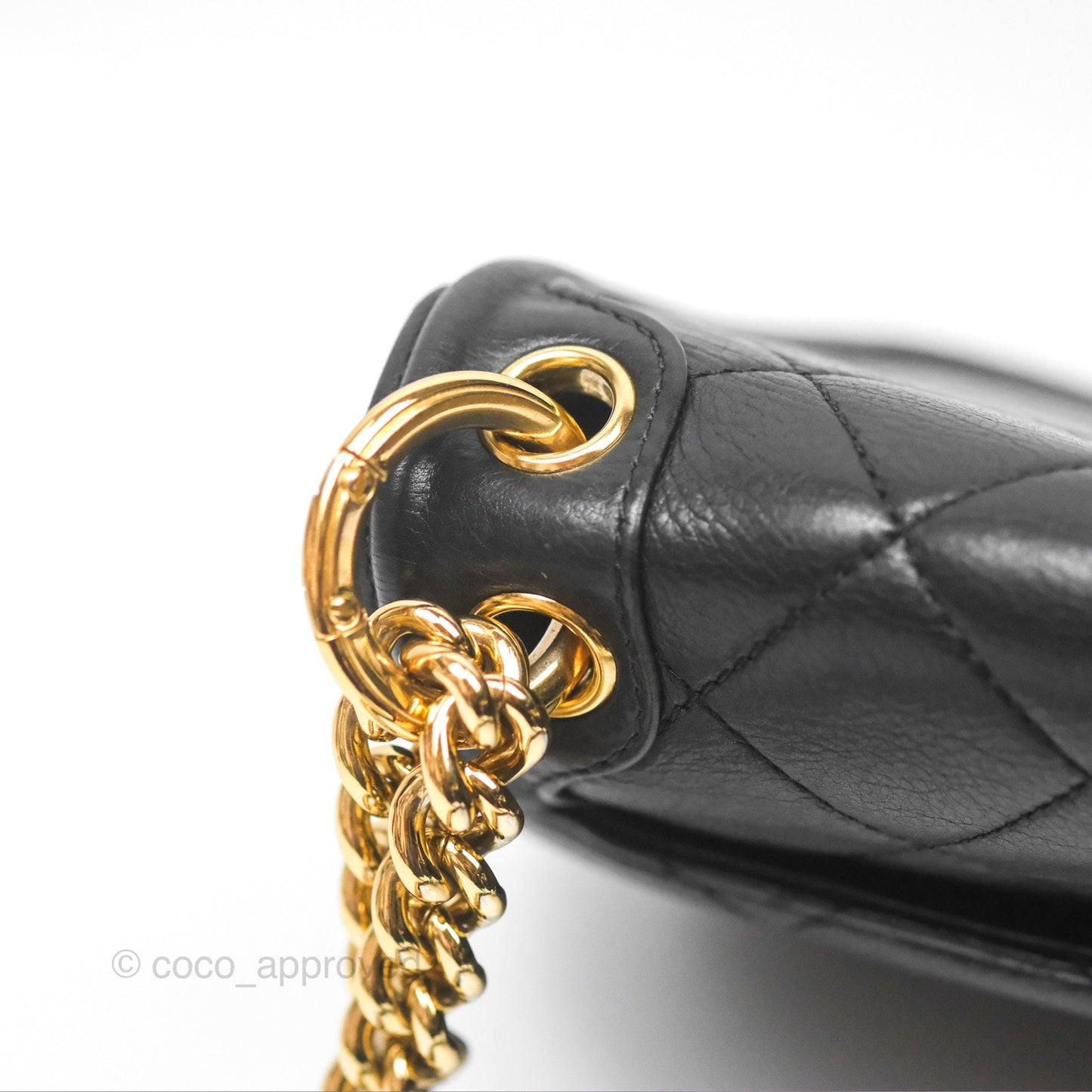 Chanel Small Underline Saddle Flap Bag Black Calfskin Gold Hardware
