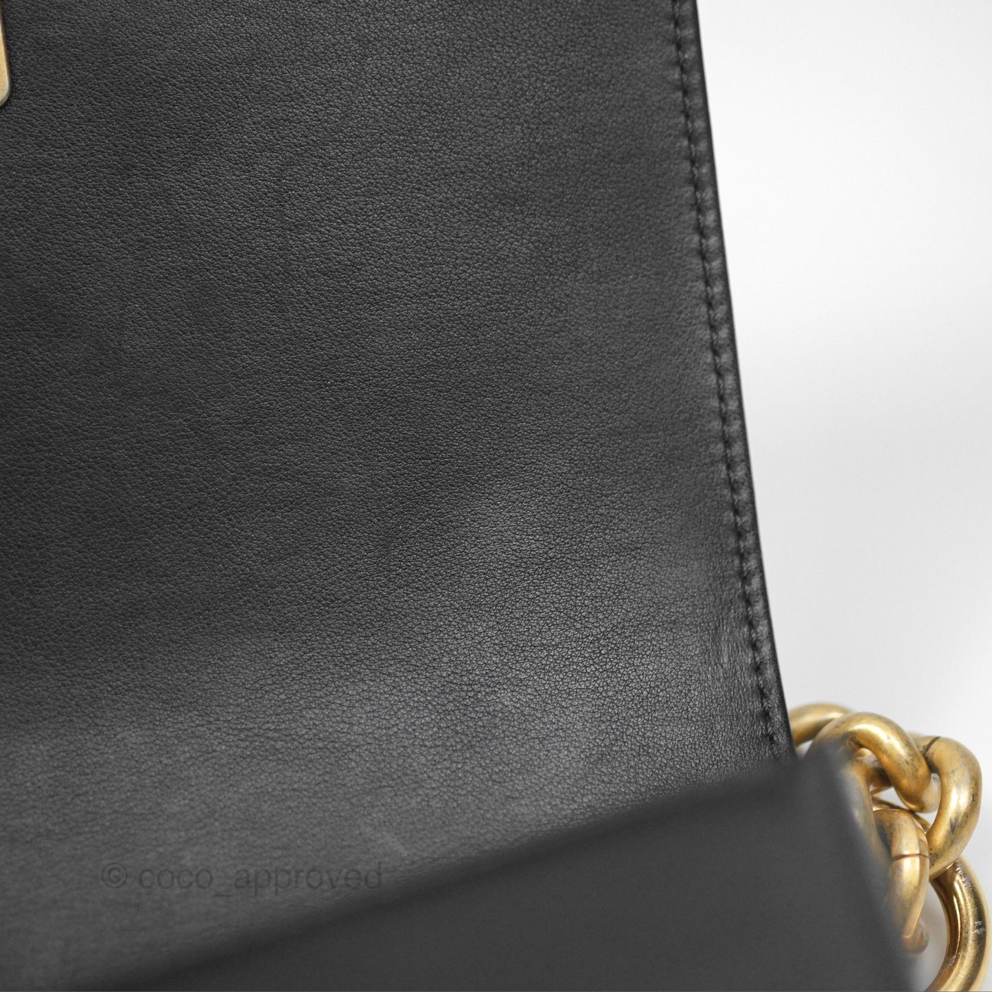 Chanel Small Boy Black Calfskin Aged Gold Hardware