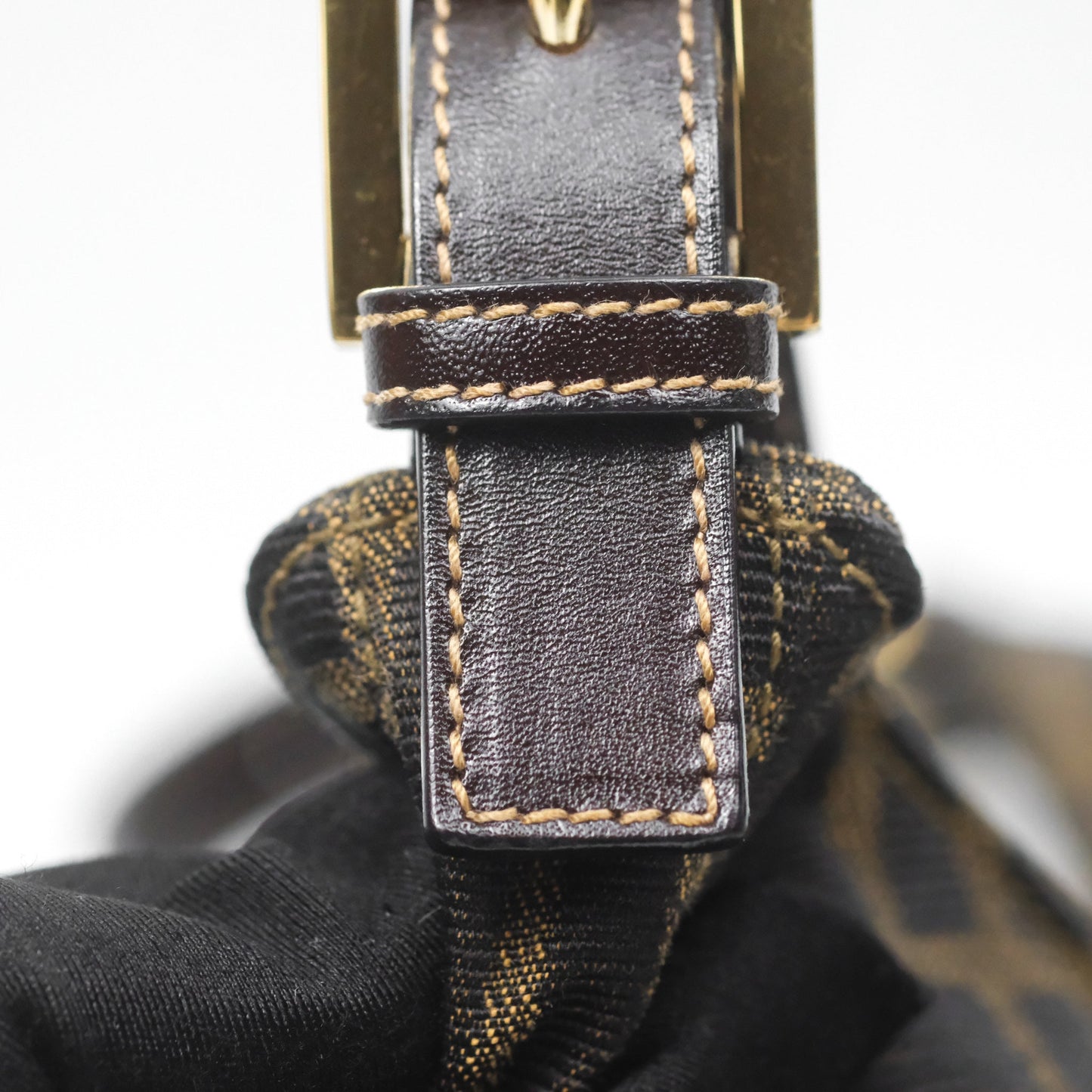 Fendi Vintage Zucca Hobo Shoulder Bag Brown